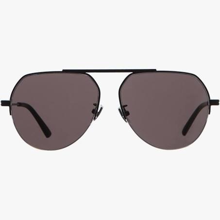 Bottega Veneta Women's BV1150S Full Metal Aviator Sunglasses Silver