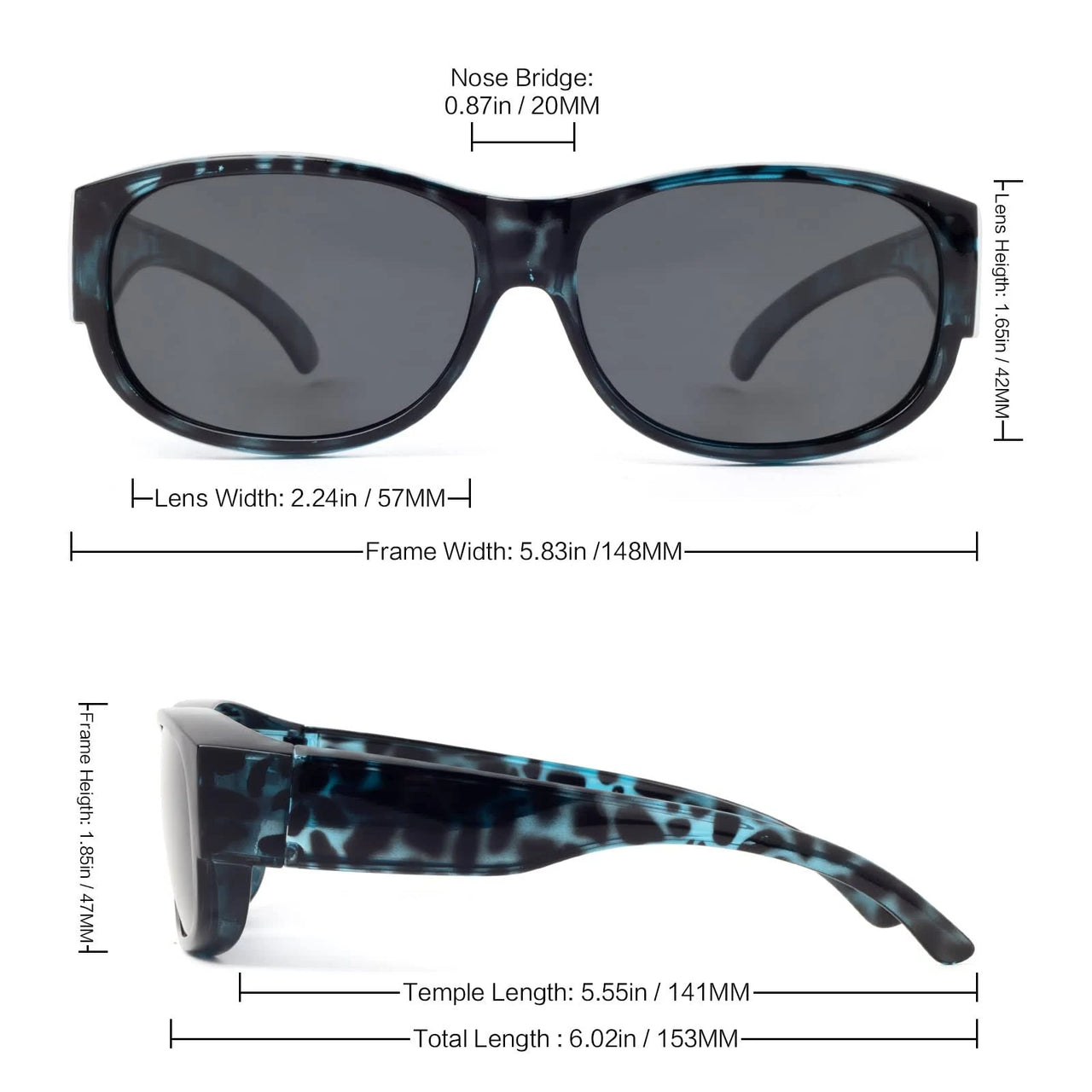 Face Shadow Polarized Sunglasses Fit Over Glasses For Women Oversized Sunglasses ...