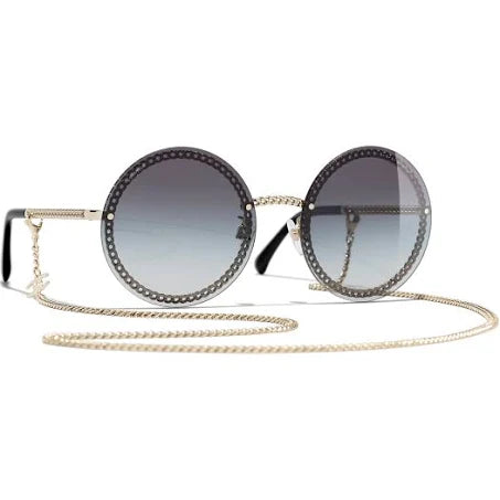 CHANEL 4245 Sun Glasses 135 58 18 C395/S6 Golden frame Grey gradient lenses Metal