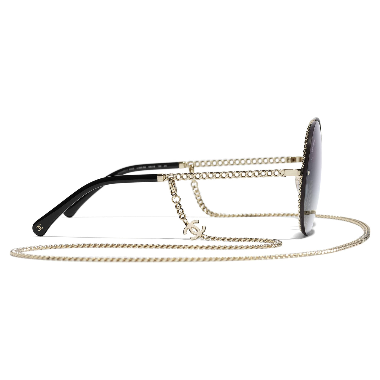 CHANEL 4245 Sun Glasses 135 58 18 C395/S6 Golden frame Grey gradient lenses Metal