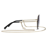 Thumbnail for CHANEL 4245 Sun Glasses 135 58 18 C395/S6 Golden frame Grey gradient lenses Metal