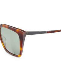 Thumbnail for Saint Laurent SL M100 003 Havana Green Sunglasses