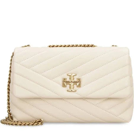 Tory Burch Women's Small Kira Chevron Convertible Shoulder Bag in New Cream, One Size