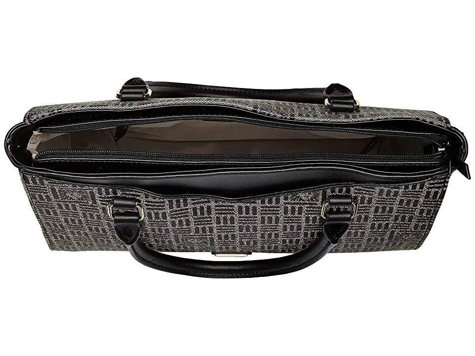Anne Klein Lion Logo V-Satchel Handbags Natural Black : One Size