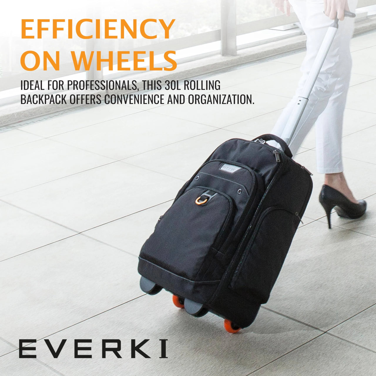 Everki Atlas Backpack with Wheels Black