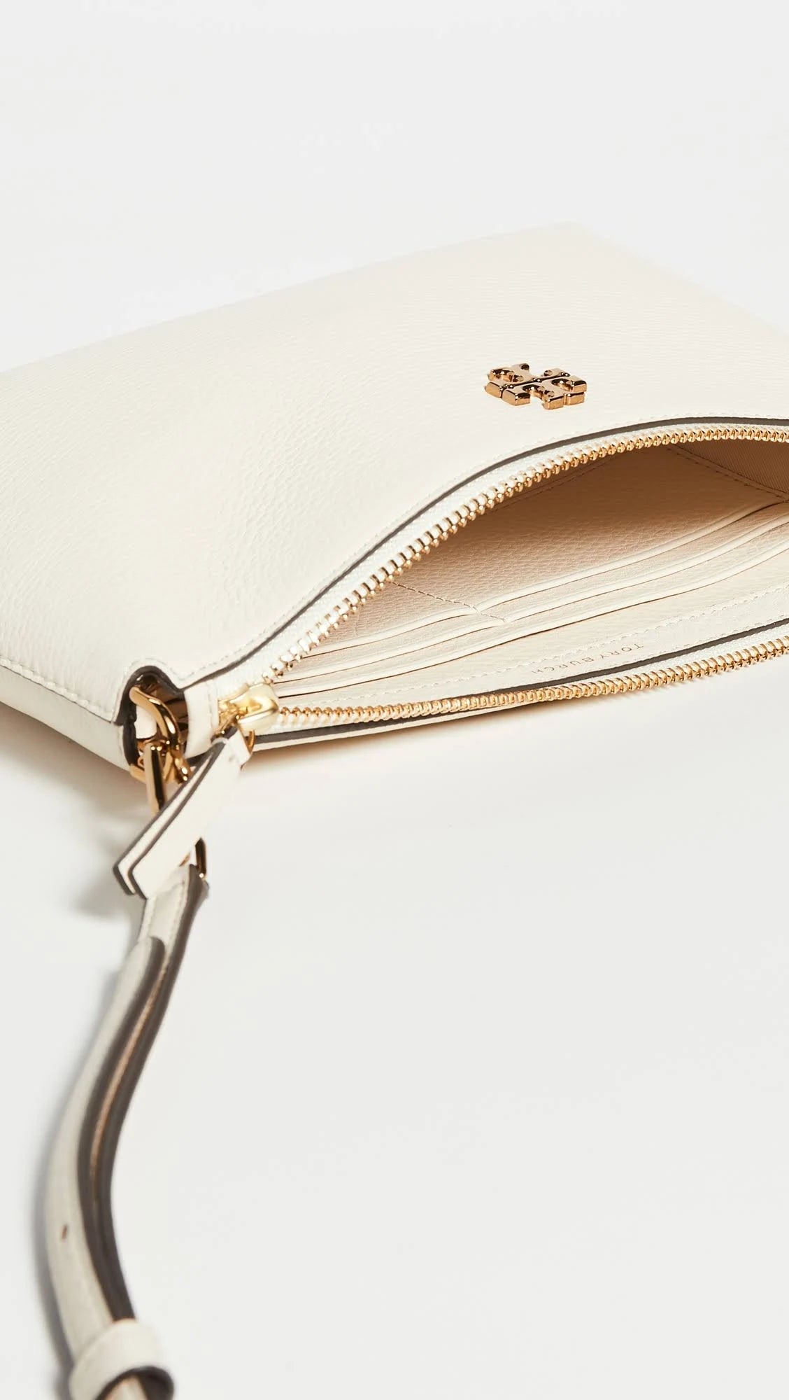 Tory Burch Kira Pebbled Wallet Crossbody - New Cream