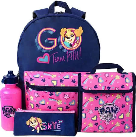 Paw Patrol Backpack Set (Pack of 4) (One Size, Pink/Navy)