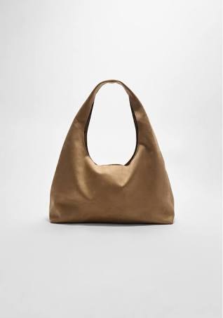 Stradivarius Faux Suede Shoulder Bag Beige OS Female