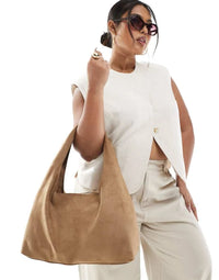 Thumbnail for Stradivarius Faux Suede Shoulder Bag Beige OS Female
