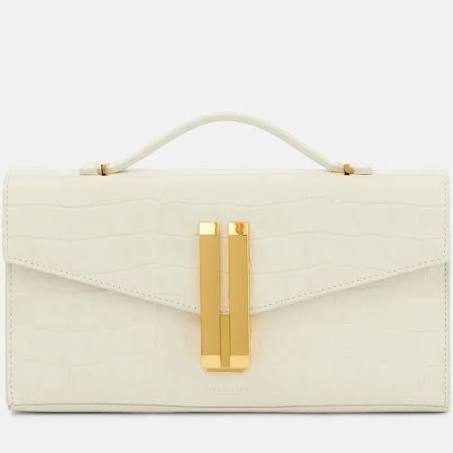 Demellier - Vancouver Croc-effect Leather Clutch Bag - Womens - White