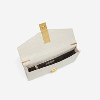 Thumbnail for Demellier - Vancouver Croc-effect Leather Clutch Bag - Womens - White