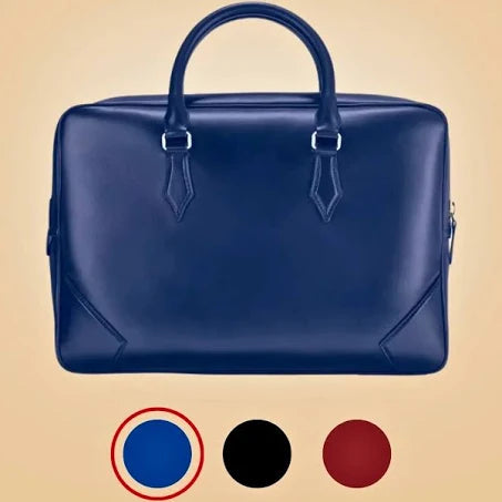 Montblanc Meisterstück Blue Leather Laptop Briefcase Bag and Document Case
