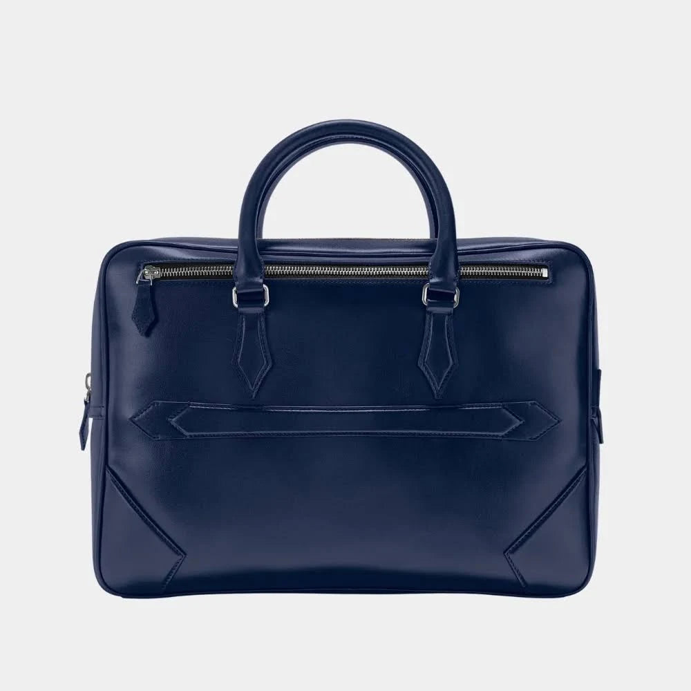 Montblanc Meisterstück Blue Leather Laptop Briefcase Bag and Document Case