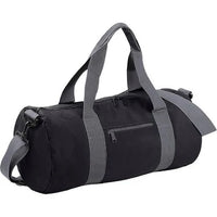 Thumbnail for Bagbase Plain Varsity Barrel Duffle Bag (20 Litres) Pack of 2 - Black - One Size