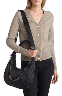 Thumbnail for MZ Wallace Quilted Bowery Shoulder Bag Black/Gunmetal