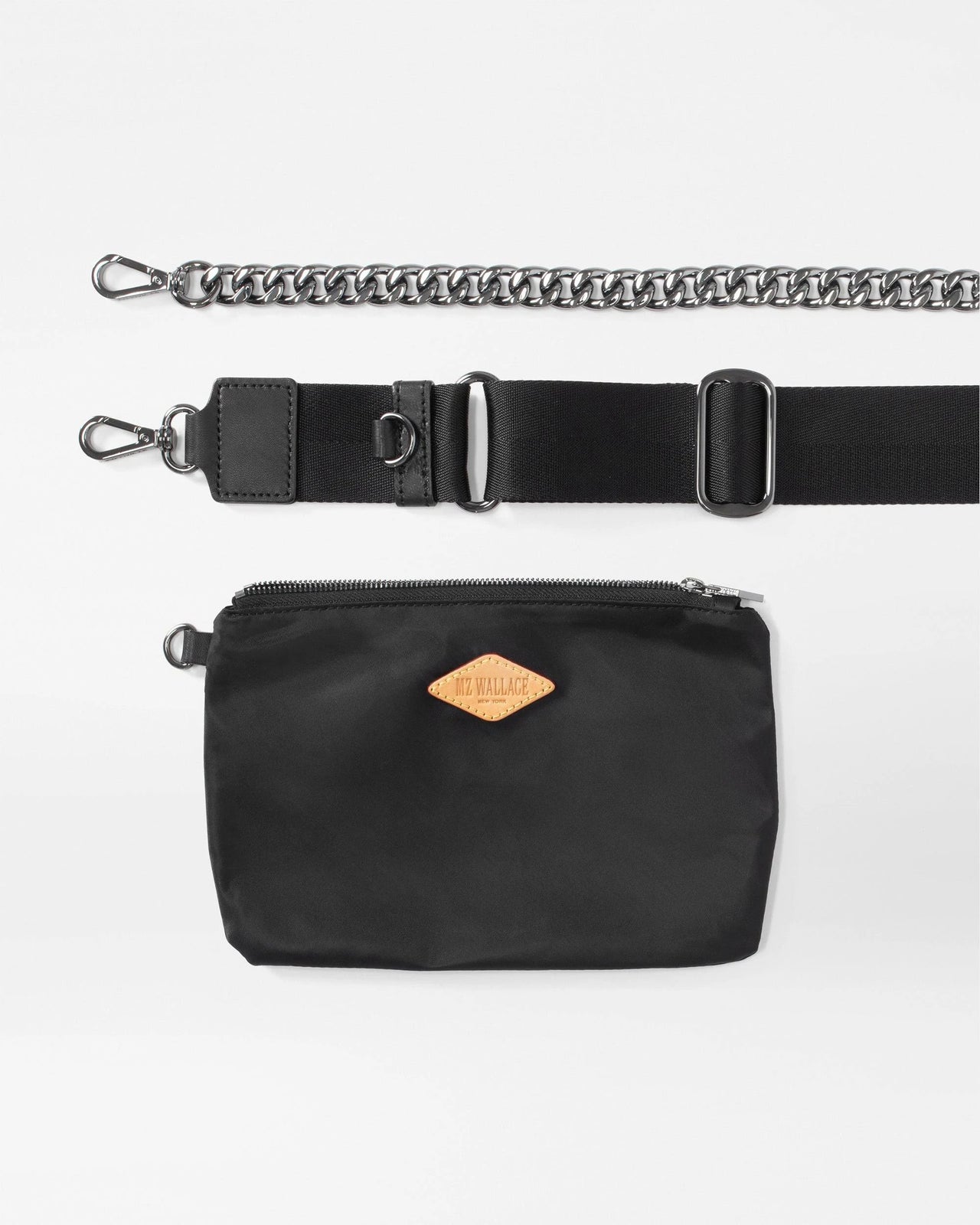MZ Wallace Quilted Bowery Shoulder Bag Black/Gunmetal