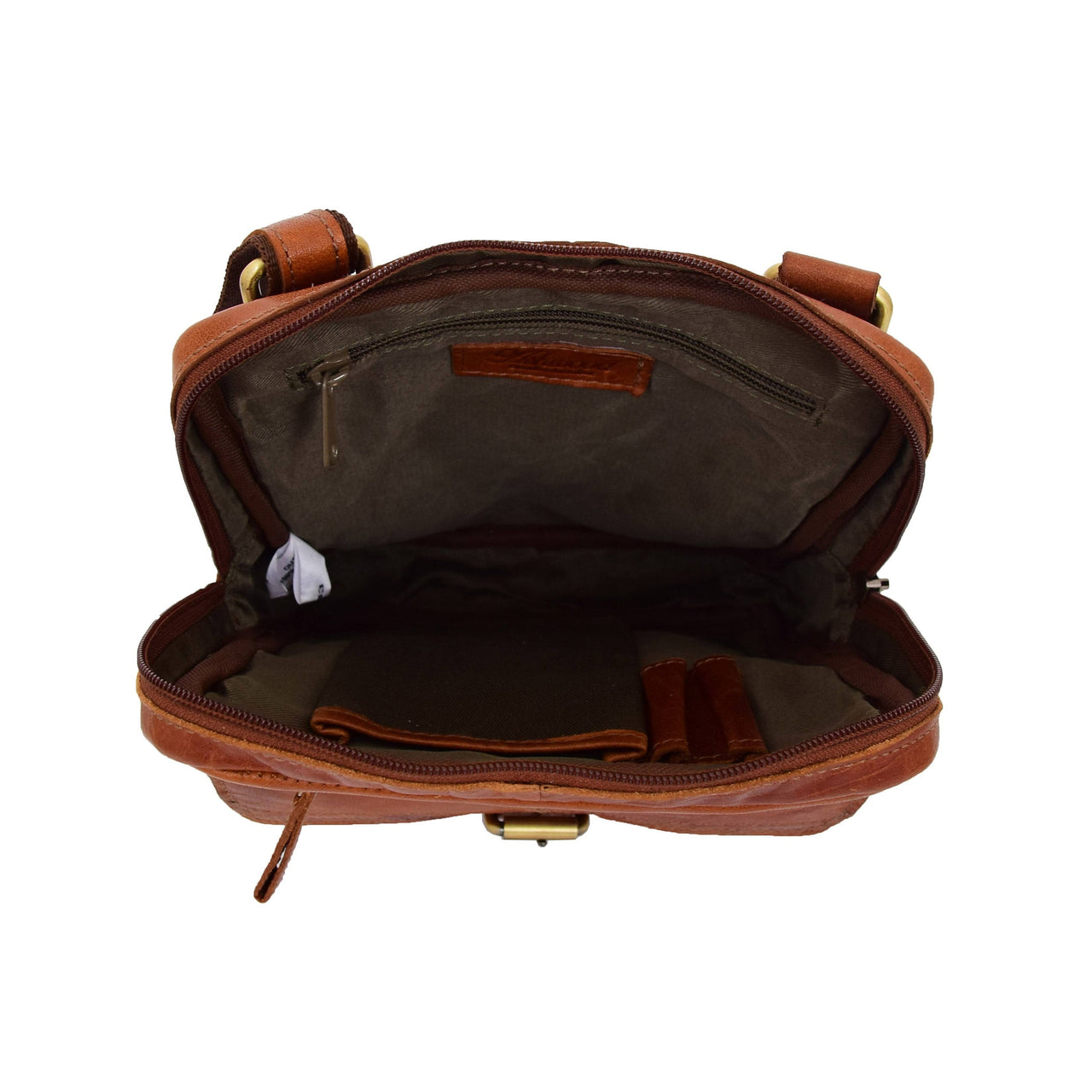 A1 Fashion Goods Genuine Vintage Tan Leather Cross Body Bag For Mens Rugged Zip ...