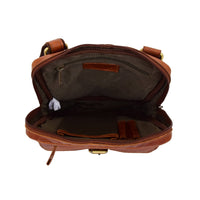 Thumbnail for A1 Fashion Goods Genuine Vintage Tan Leather Cross Body Bag For Mens Rugged Zip ...