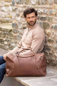 Thumbnail for Lakeland Leather Discoverer Large Leather Holdall in Brown - Brown