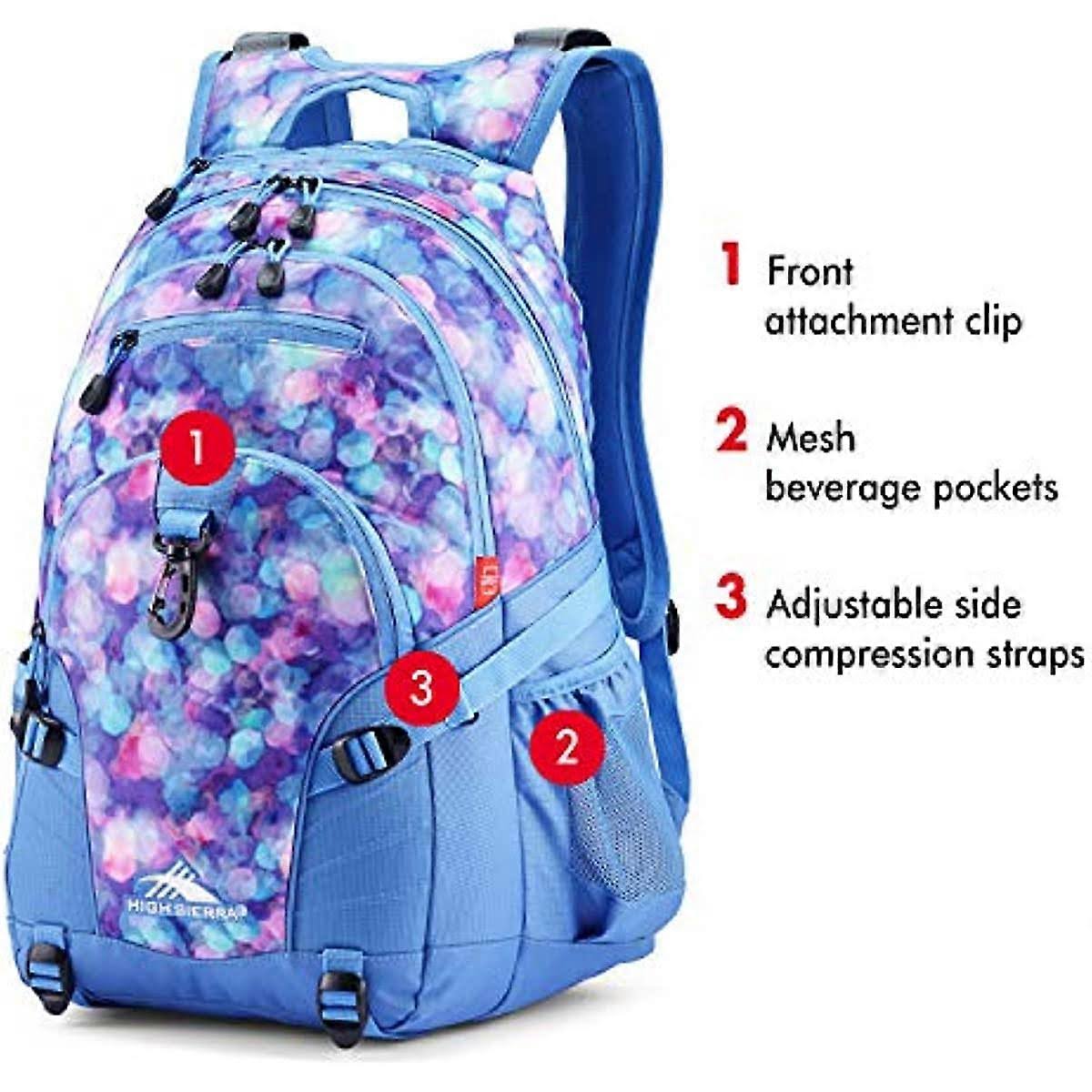 High Sierra Loop-Backpack School Travel or Work Bookbag with tablet-sleeve Shine ...