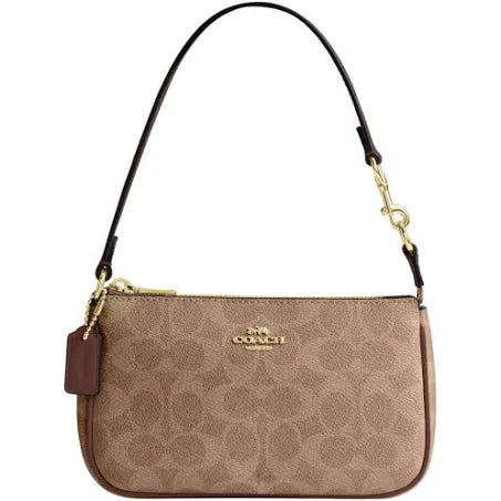 Coach Nolita 19 in Signature Canvas - Elegant Gold/Tan/Brown Purse