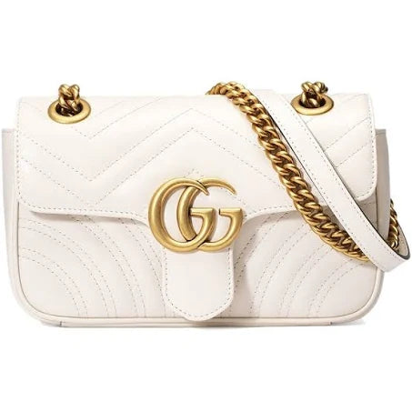 Gucci Women's Mini Gg Marmont Matelasse Shoulder Bag - Mystic White