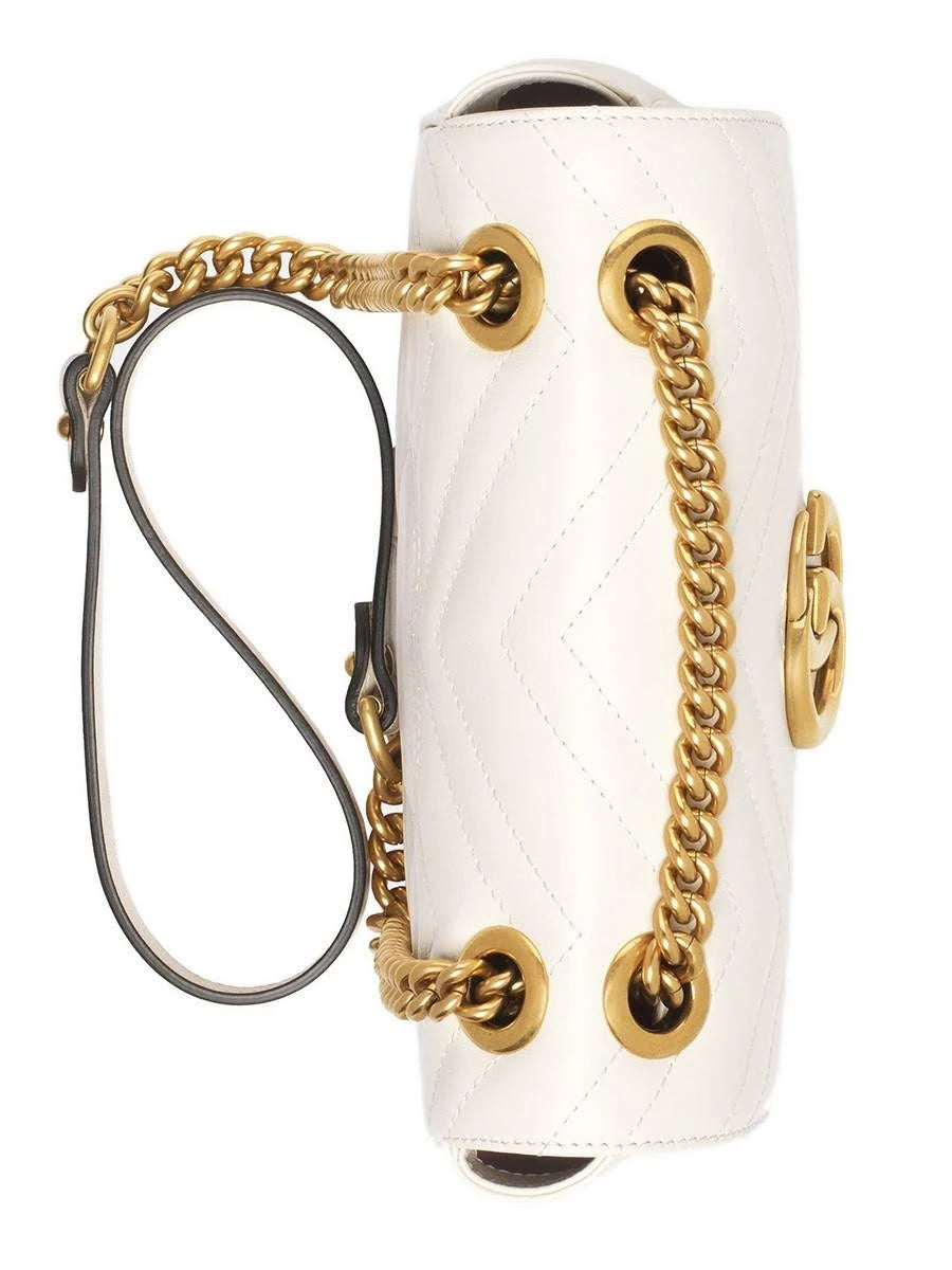 Gucci Women's Mini Gg Marmont Matelasse Shoulder Bag - Mystic White