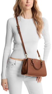 Thumbnail for Michael Kors Marilyn Small Saffiano Leather Crossbody Bag - Luggage