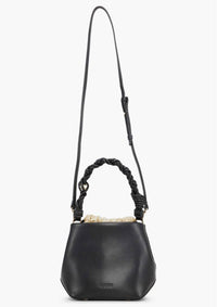 Thumbnail for GANNI Bou Bucket Leather Bag - Black