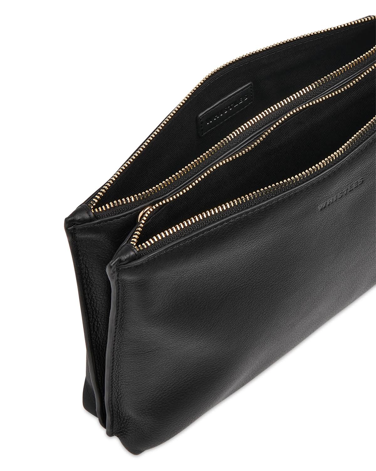 Whistles Rae Flat Leather Double Pouch Bag
