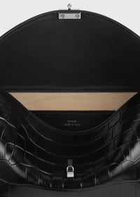 Thumbnail for TOTEME - T-Lock croco-embossed clutch Black - Women