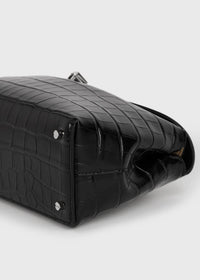 Thumbnail for TOTEME - T-Lock croco-embossed clutch Black - Women