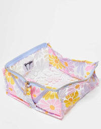 Thumbnail for The Flat Lay Co. x ASOS Exclusive Jelly Makeup Box Bag in Vibrant floral-Multi