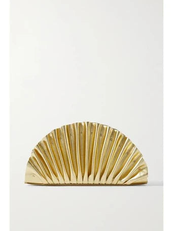 Cult Gaia Nala Mini Leather Clutch Gold