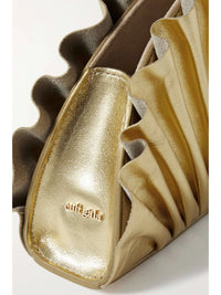 Thumbnail for Cult Gaia Nala Mini Leather Clutch Gold