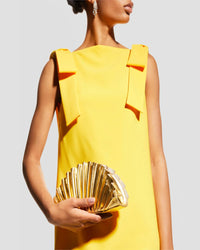 Thumbnail for Cult Gaia Nala Mini Leather Clutch Gold
