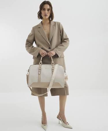 River Island Womens Beige Monogram Barrel Holdall Weekend Bag in One Size