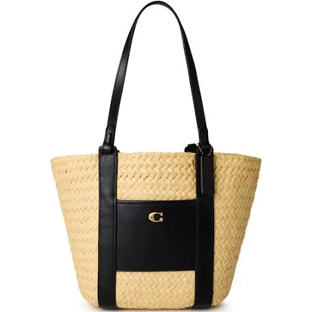 Coach Small Straw Pocket Tote Bag