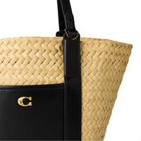 Thumbnail for Coach Small Straw Pocket Tote Bag