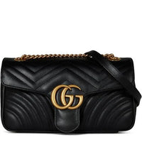 Thumbnail for Gucci, Black GG Marmont Small Matelassé Leather Shoulder Bag