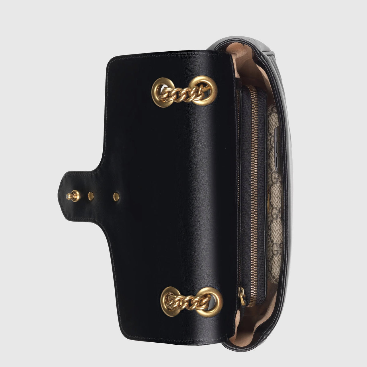 Gucci, Black GG Marmont Small Matelassé Leather Shoulder Bag