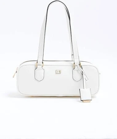 River Island White East West Bowler Bag One Womens