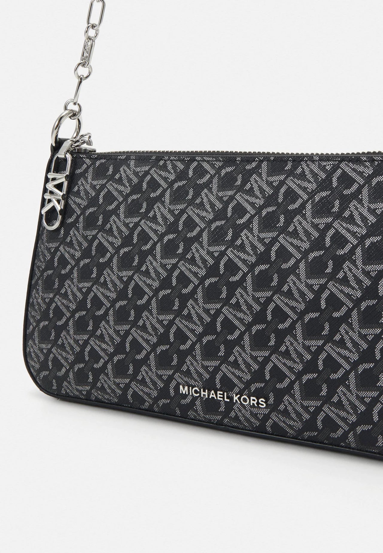 Michael Kors Empire Medium Metallic chain-link Pochette - Black/Silver