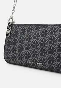 Thumbnail for Michael Kors Empire Medium Metallic chain-link Pochette - Black/Silver