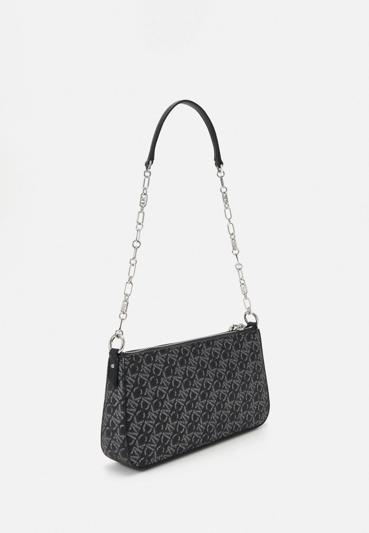 Michael Kors Empire Medium Metallic chain-link Pochette - Black/Silver