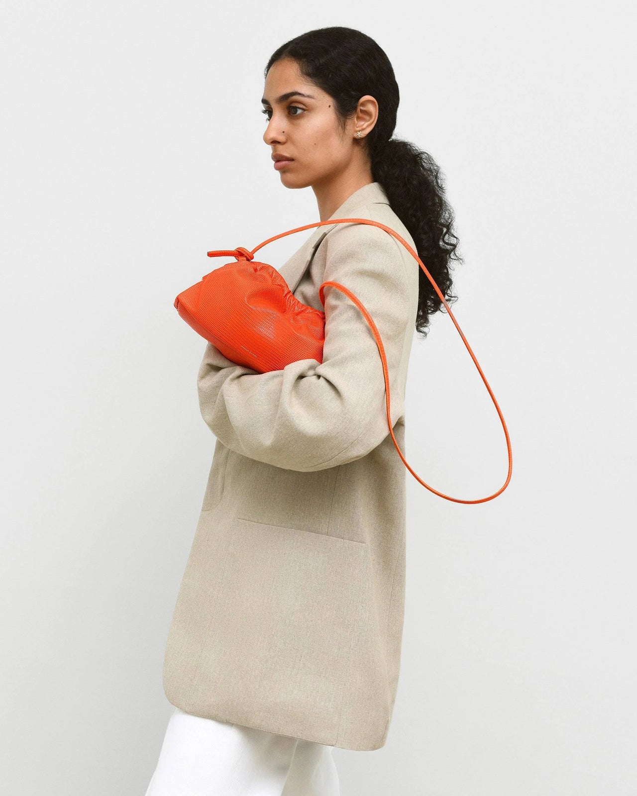 Mansur Gavriel Leather Mini Cloud Clutch Bag