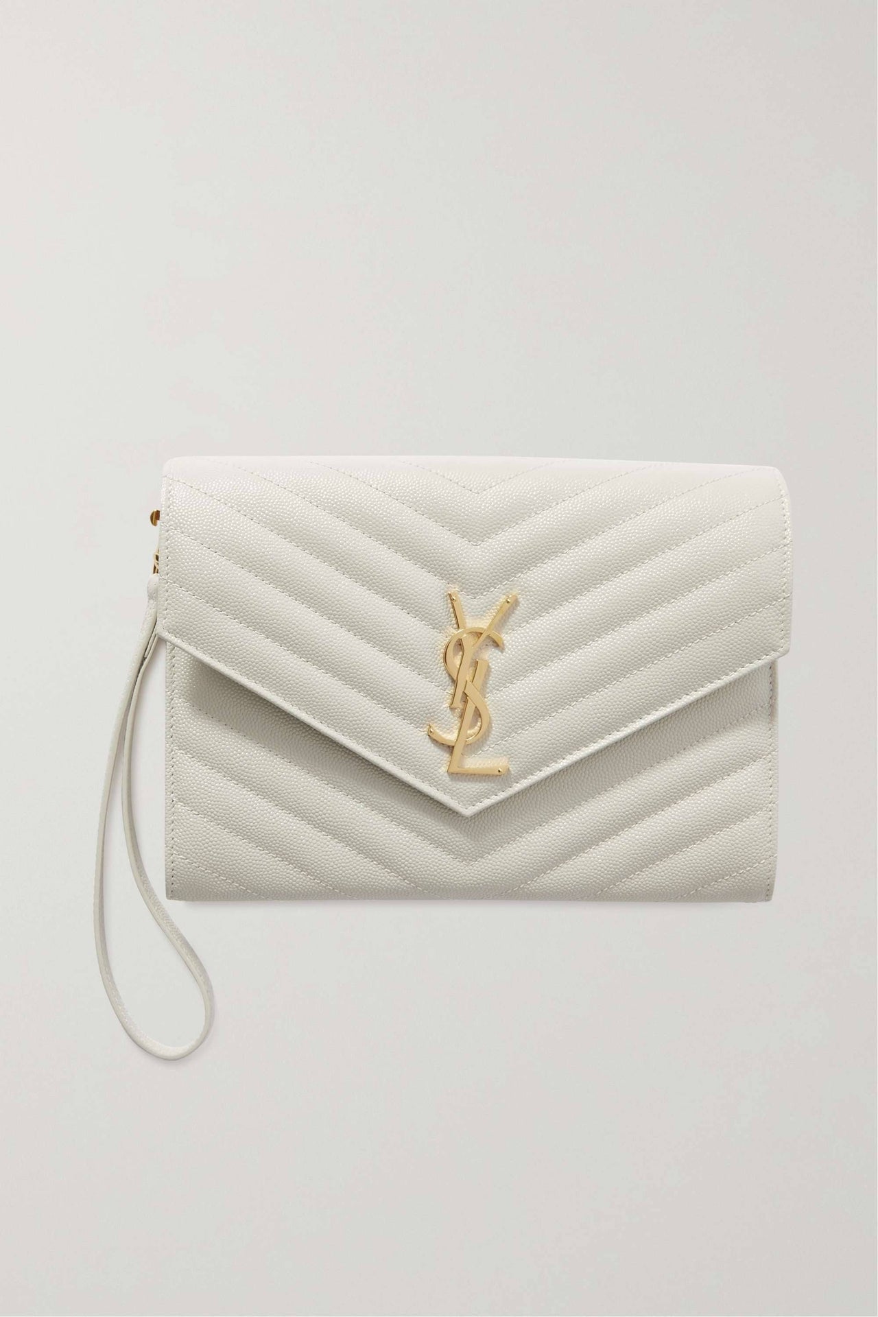 Saint Laurent - Monogramme Quilted Textured-Leather Pouch - Black - One Size