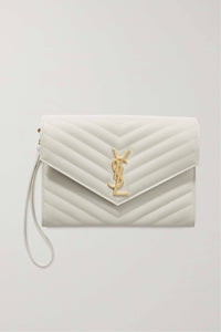 Thumbnail for Saint Laurent - Monogramme Quilted Textured-Leather Pouch - Black - One Size