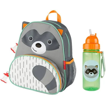 Skip Hop Zoo Kids Raccoon Backpack and Bottle Set