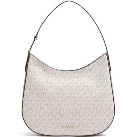 Michael Kors Kensington Large Logo Hobo Shoulder Bag - Vanilla/Acorn